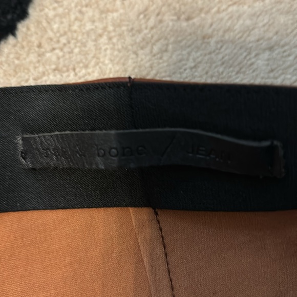 Rag & Bone lamb leather pants cognac brown size 8 - Picture 3 of 6